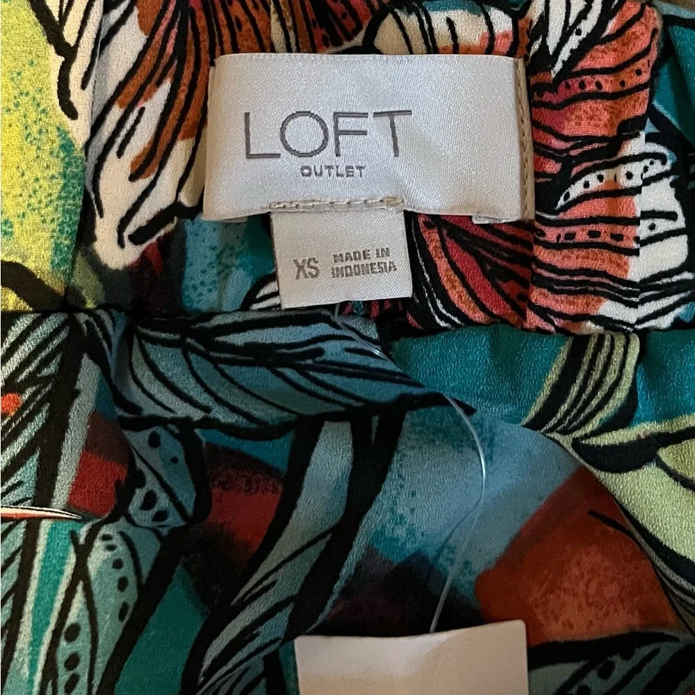 LOFT Hawaiian Tropical Floral Tiered Skirt size XS - Picture 10 of 12